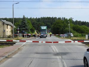 Policjanci na przejazdach kolejowych