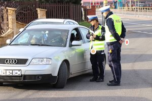 Policjanci w  trakcie działań