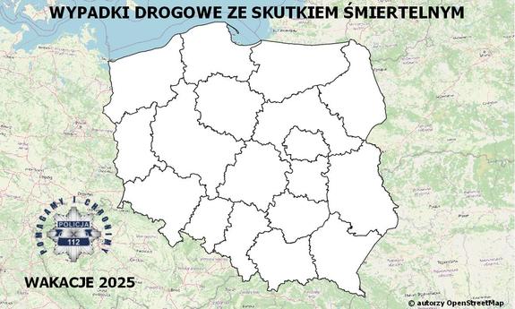 Aktualności Policyjna Mapa Wypadków Drogowych ze Skutkiem Śmiertelnym - Wakacje 2025